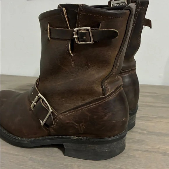 Frye Engineer 6R 77500 Womens Brown Leather Adjustable Strap Boots - Picture 7 of 10